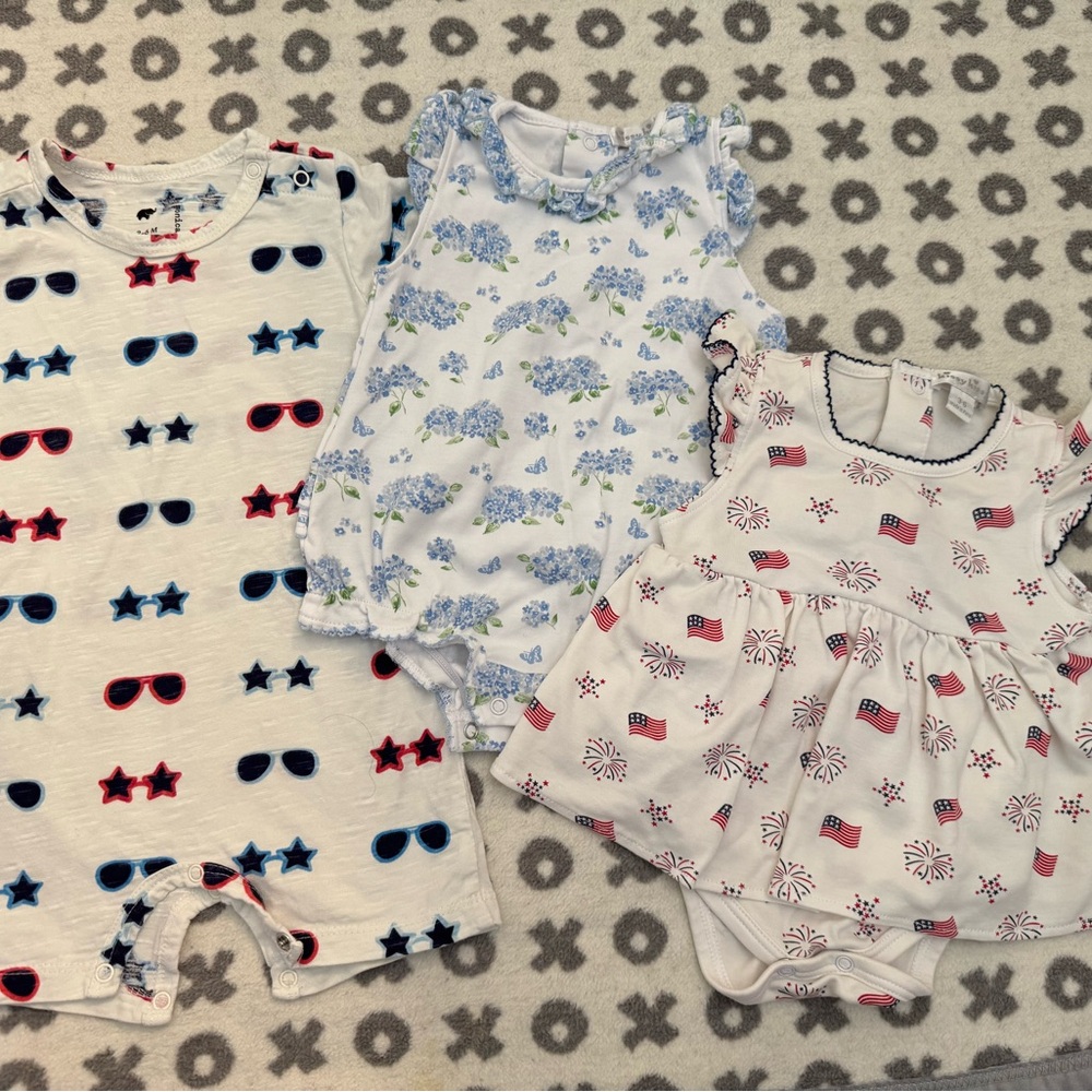 5 Baby Girl Summer Outfits Bundle